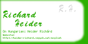 richard heider business card